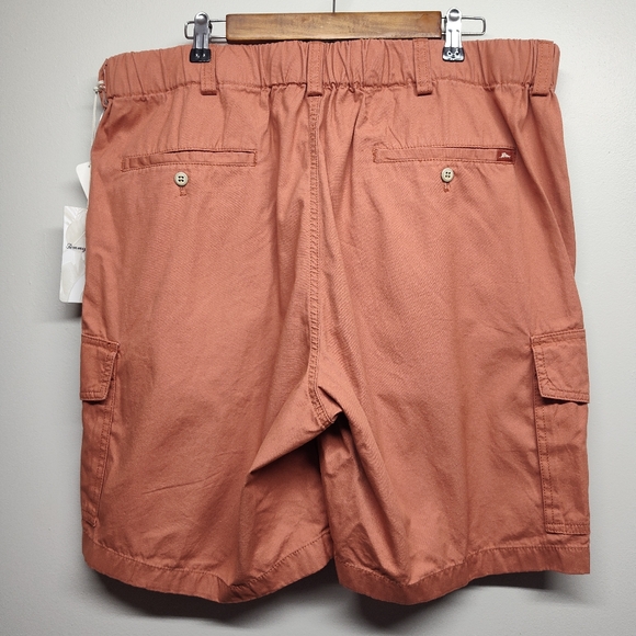 New Tommy Bahama Cargo Shorts Men Size XLT Orange Pockets Elastic Waist Cotton - Picture 4 of 7